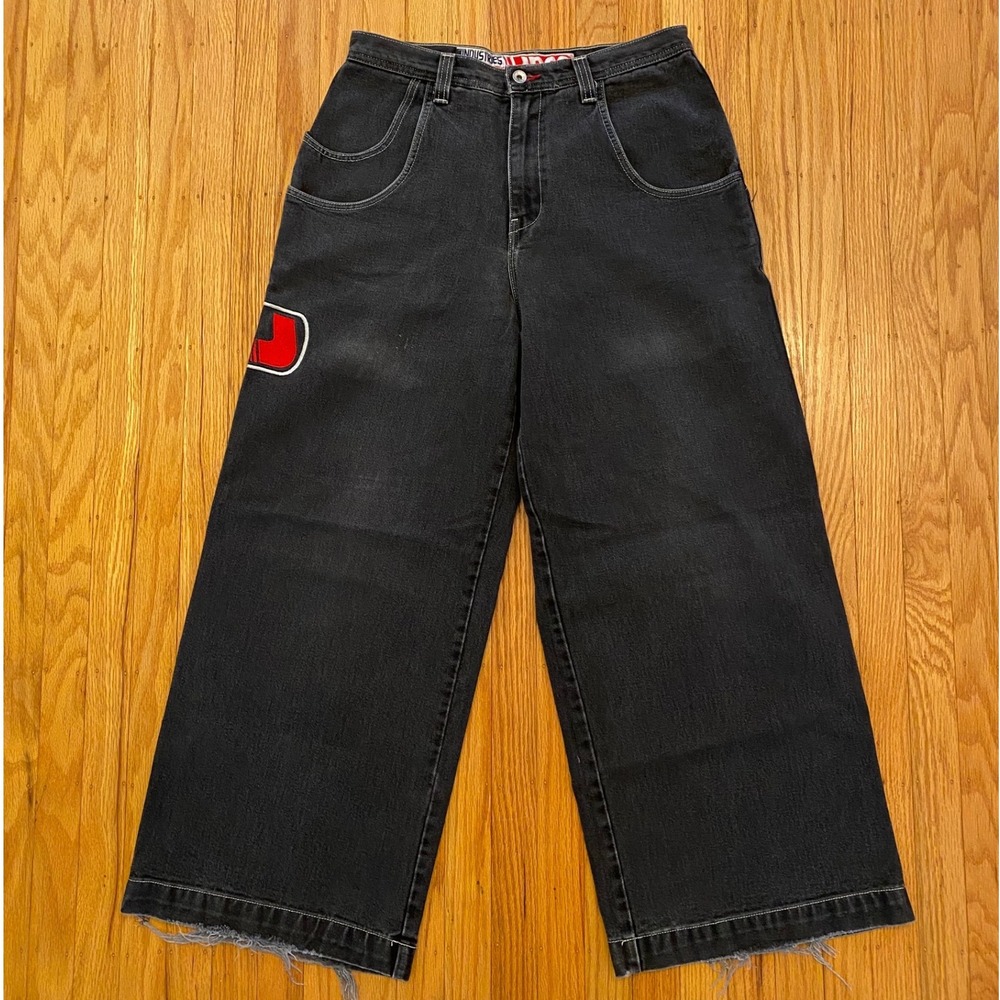 JNCO Compressor Vintage 90s Wide Leg Baggy Black Jeans 34x32
